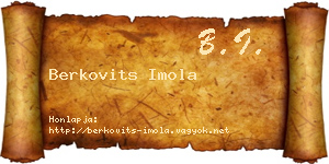 Berkovits Imola névjegykártya